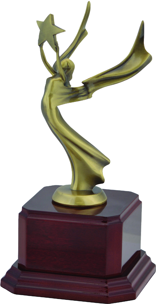 Metal Victory Figure on Rosewood Base personalized recognition award