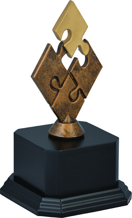 Puzzle Teamwork Award on Black Base personalized recognition award